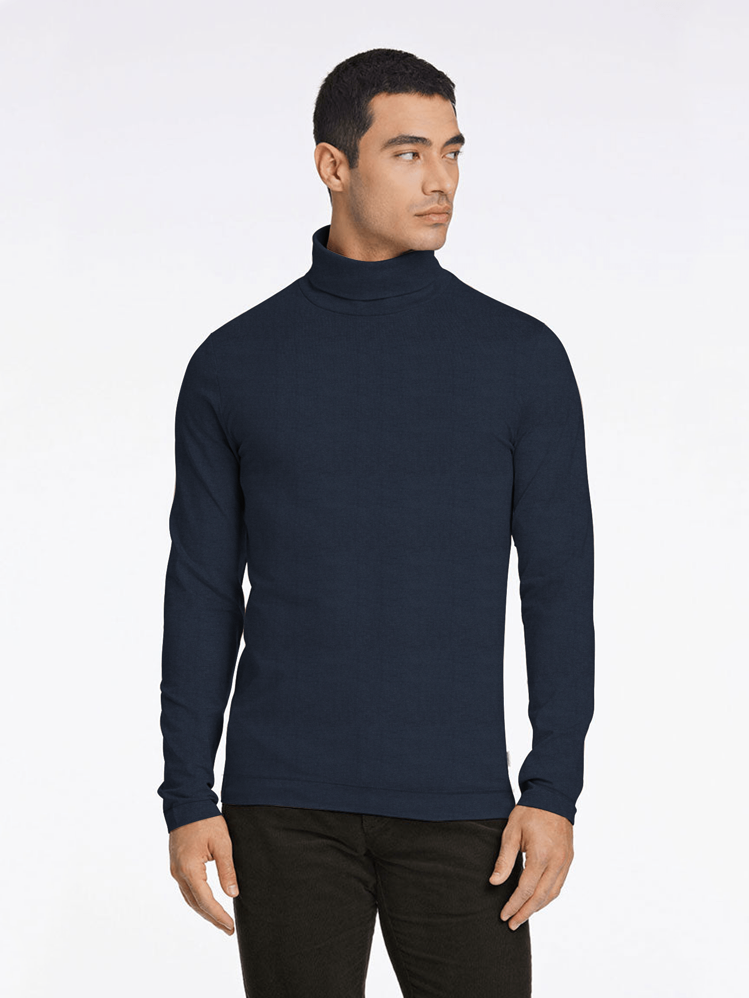 MEN S NAVY HIGH NECK