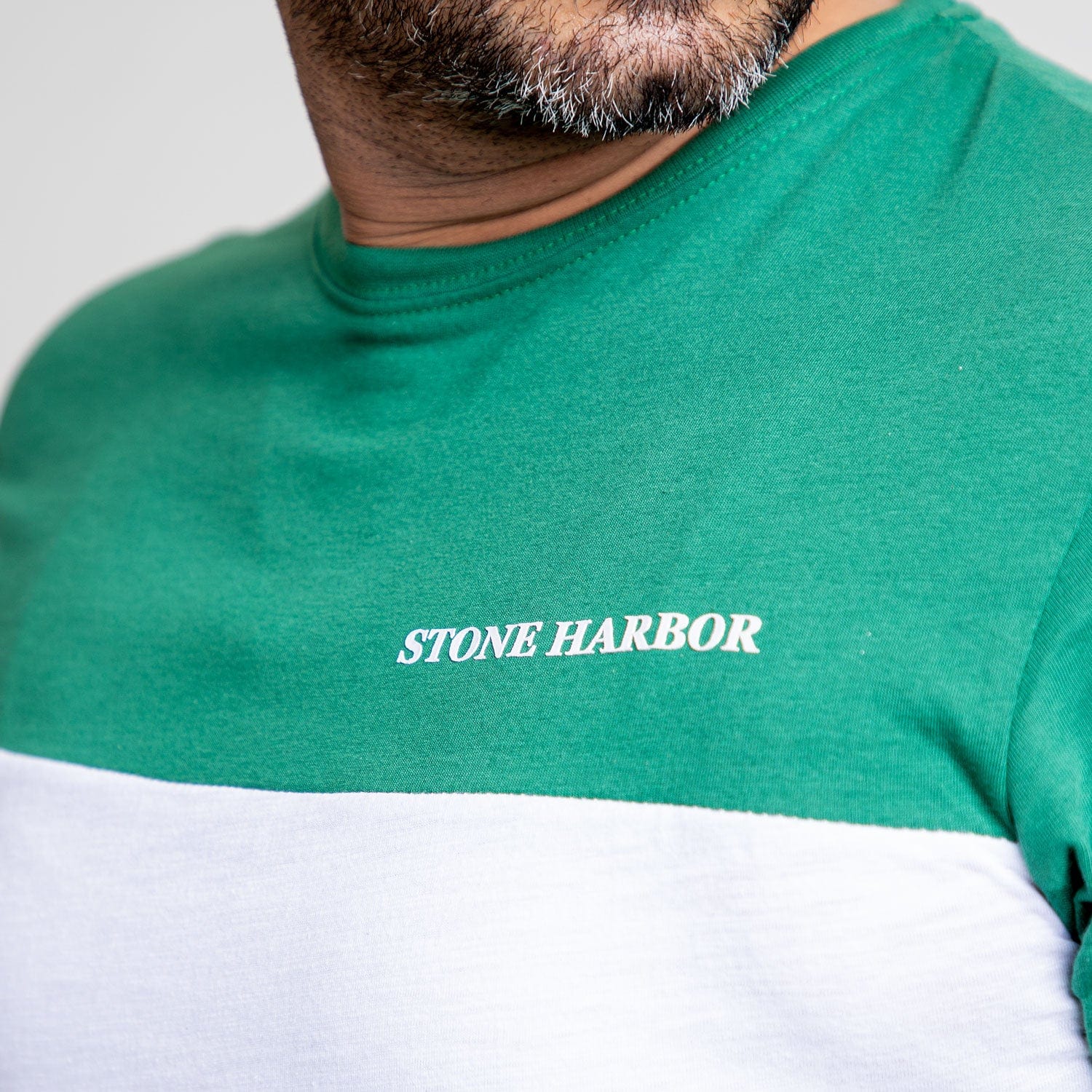 Stone Harbor Men's Tee Shirt MEN'S TRENDY CONTRAST PANELS TEE SHIRT