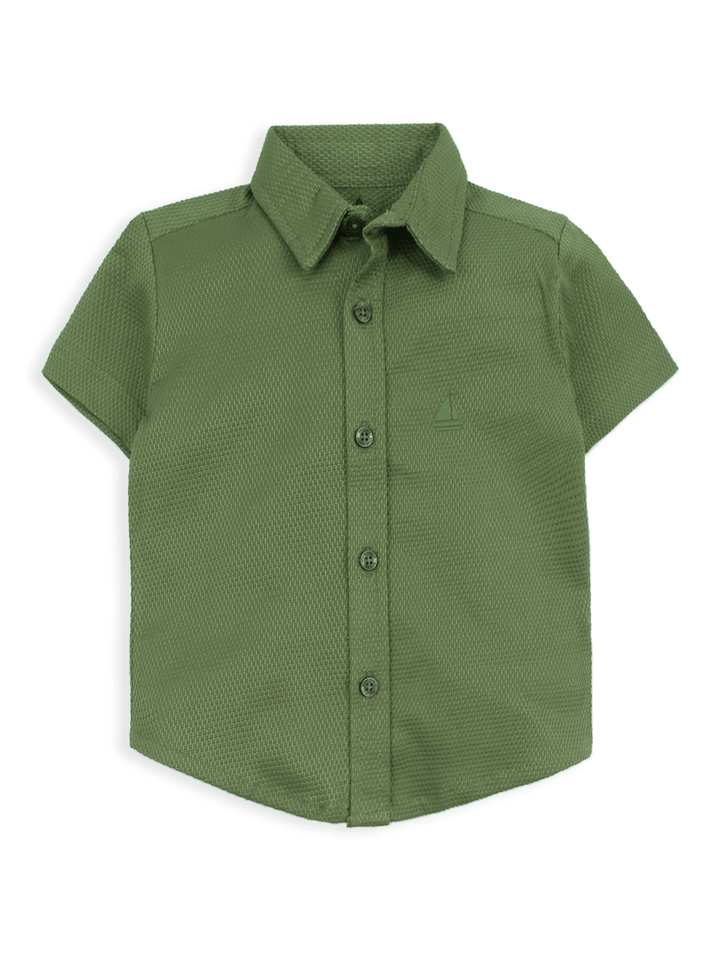 Stone Harbor Boy's Casual Shirt BOY'S OLIVE POPCORN CASUAL SHIRT