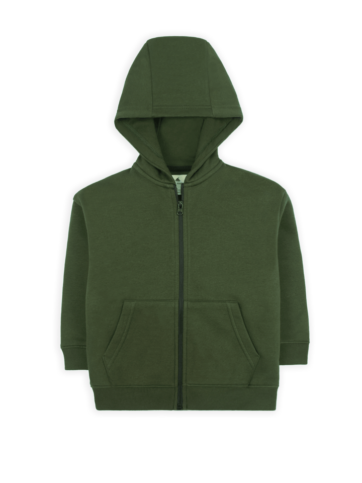 Stone Harbor Boy's Hoodies BOY'S GREEN FLEECE ZIP THROUGH HOODY