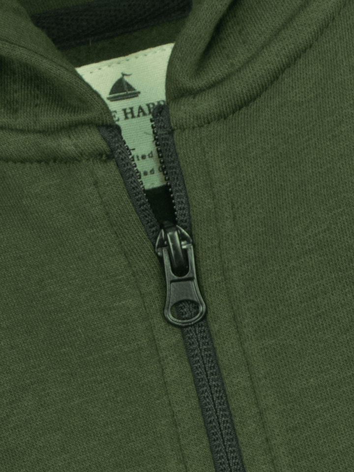 Stone Harbor Boy's Hoodies BOY'S GREEN FLEECE ZIP THROUGH HOODY