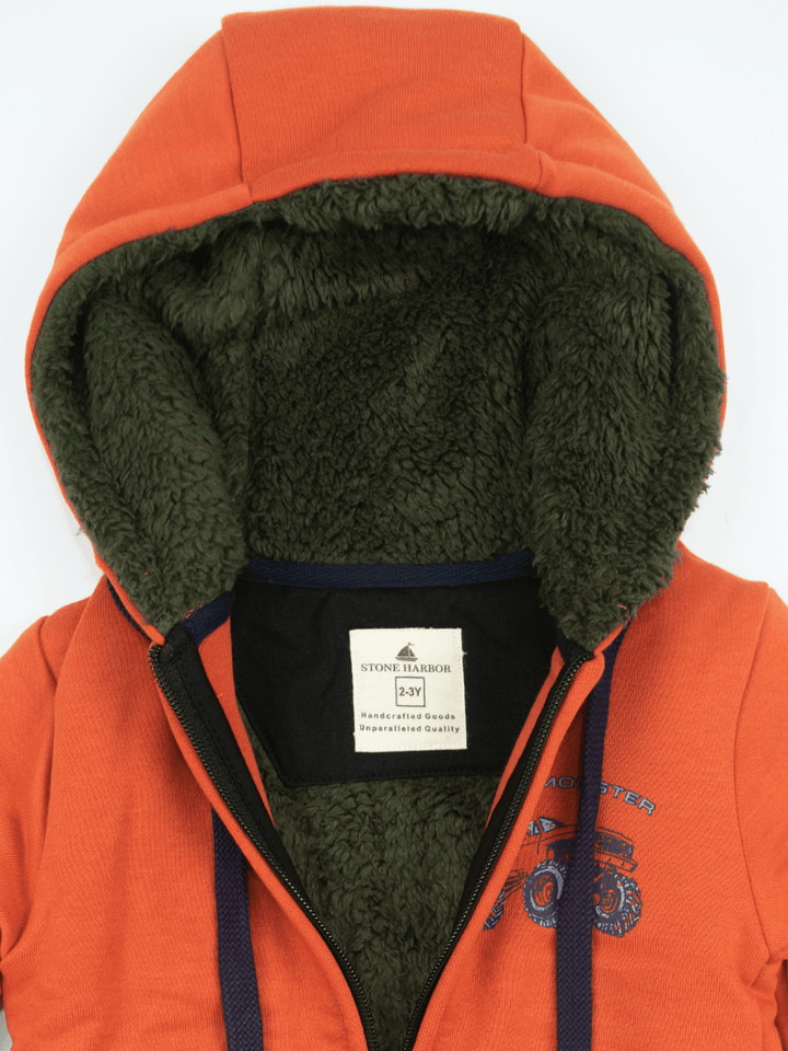 Stone Harbor Boy's Hoodies BOY'S PREMIUM ORANGE FUR HOODIE