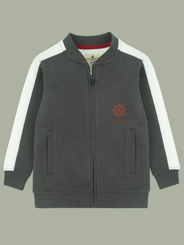 Stone Harbor Boy's Jacket BOY'S CHARCOAL ZIP THROUGH JACKET