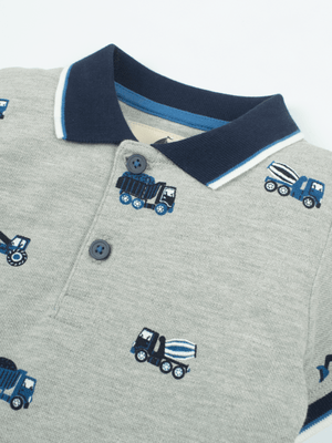 Stone Harbor BOY'S POLO BOY'S GREY TIPPING POLO SHIRT