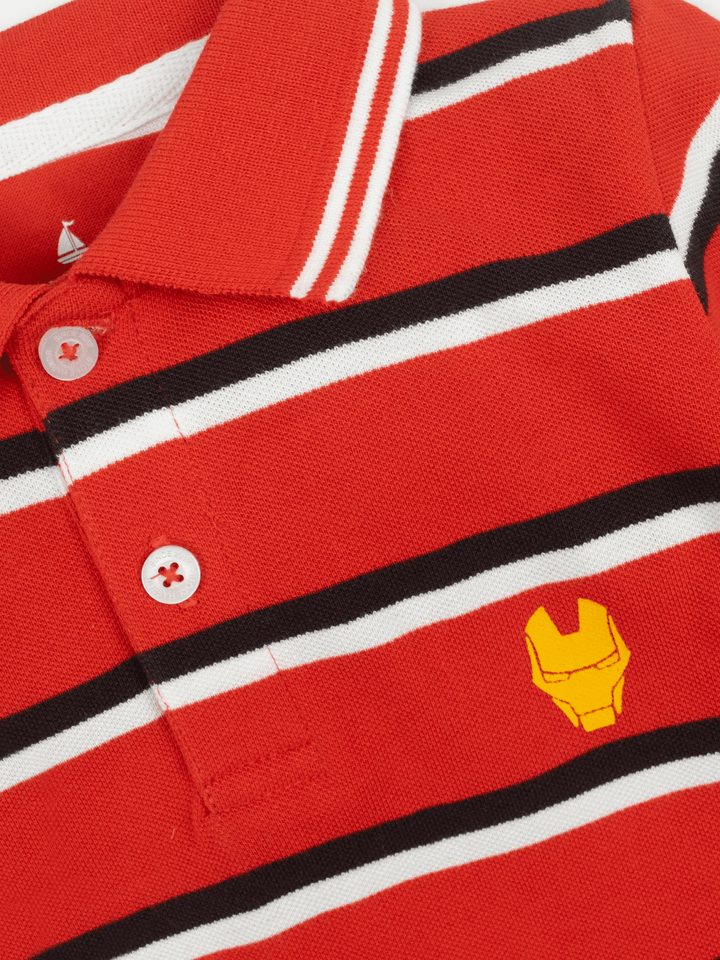 Stone Harbor BOY'S RED STRIPER POLO SHIRT