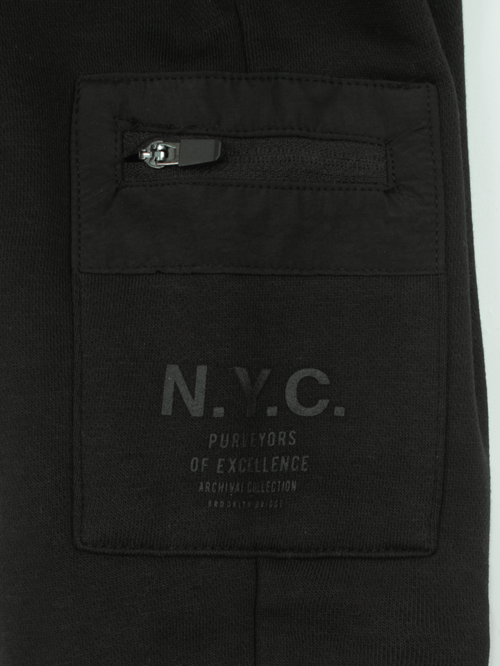 Stone Harbor Boy's Sweat Pants BOY'S BLACK FLEECE ZIPPED CARGO JOGGER