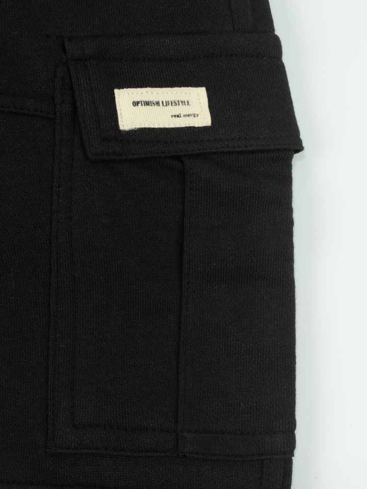 Stone Harbor Boy's Sweat Pants BOY'S BLACK PANELED CARGO PANTS