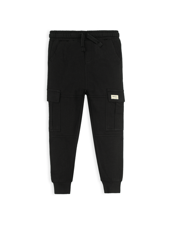 Stone Harbor Boy's Sweat Pants BOY'S BLACK PANELED CARGO PANTS