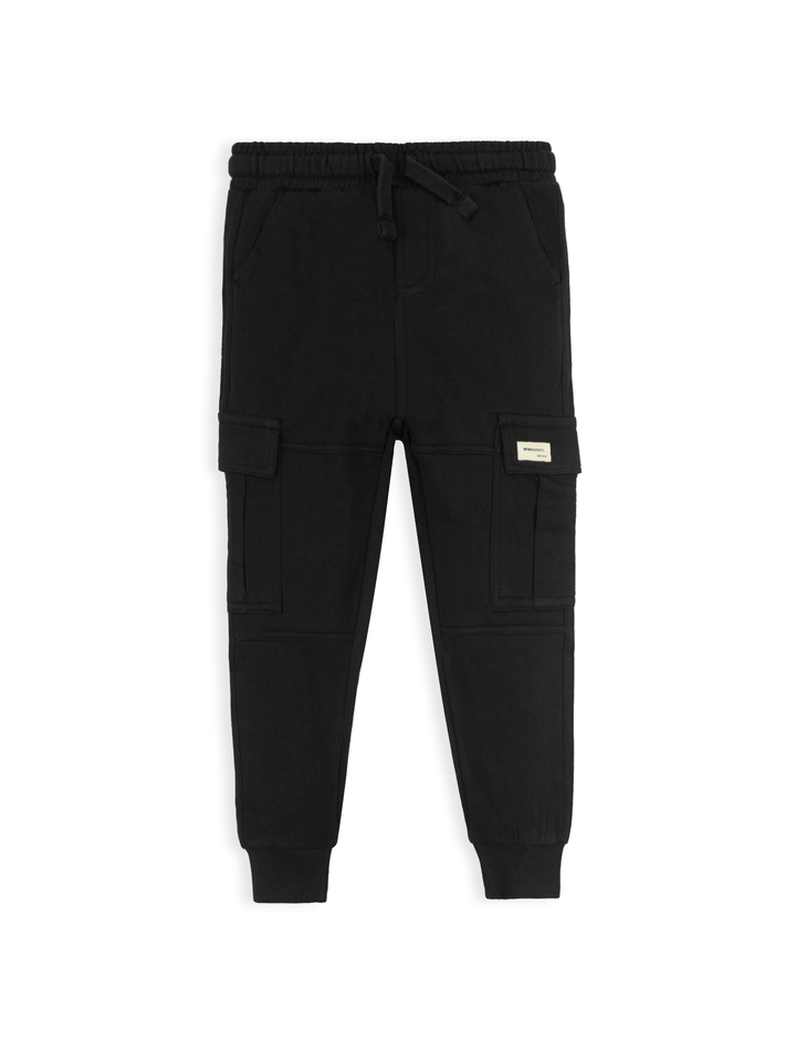 Stone Harbor Boy's Sweat Pants BOY'S BLACK PANELED CARGO PANTS
