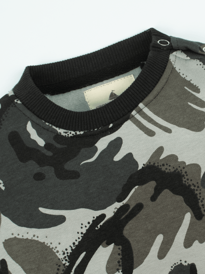 Stone Harbor Boy's Sweatshirt MINI BOY'S GREY CAMO FLEECE SWEATSHIRT