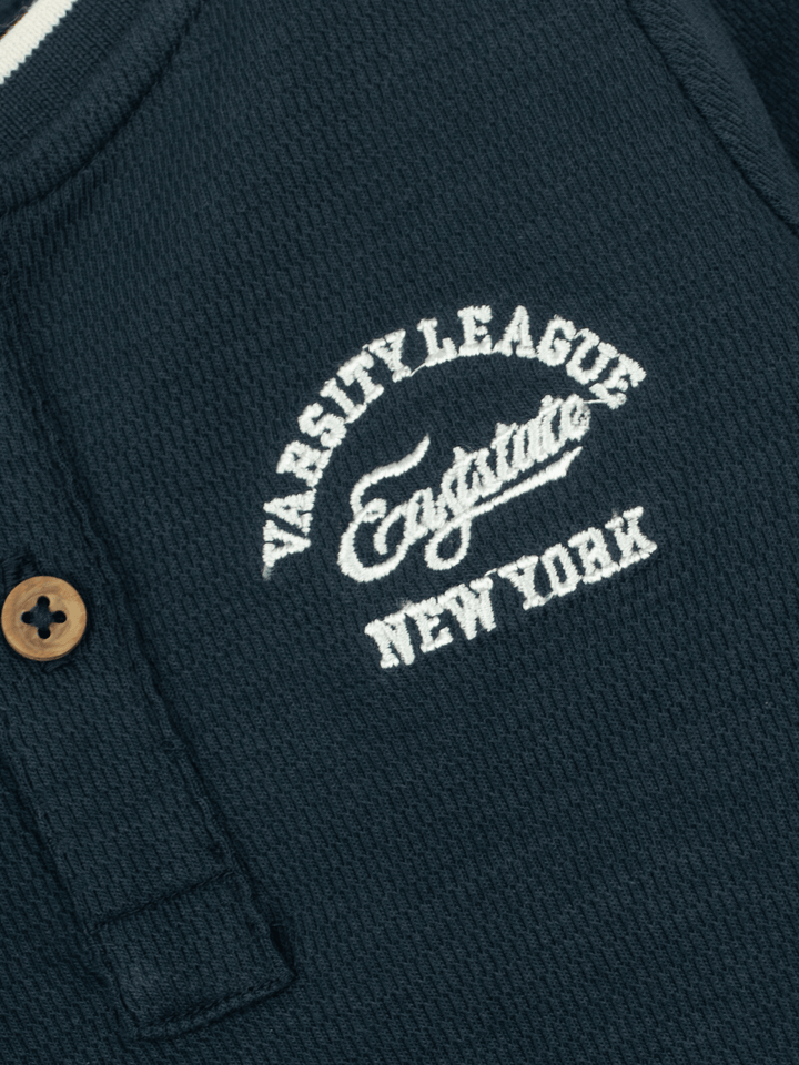 Stone Harbor Boy's Tee Shirt BOY'S NAVY TEXTURED LONG SLEEVES T-SHIRT