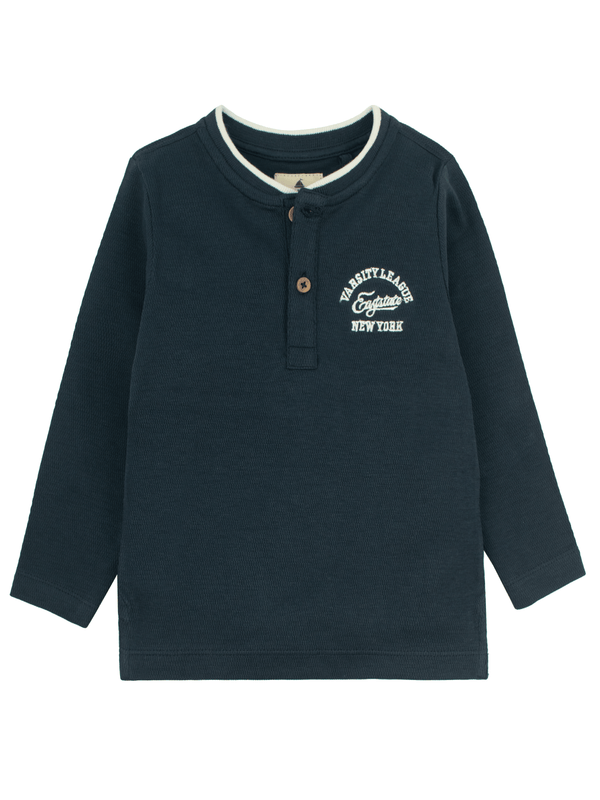 Stone Harbor Boy's Tee Shirt BOY'S NAVY TEXTURED LONG SLEEVES T-SHIRT