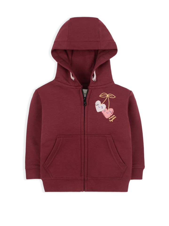Stone Harbor Girl's Hoodies MINI GIRL'S RED ZIP THROUGH HOODY