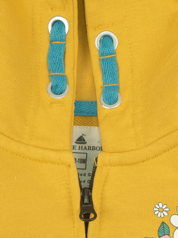Stone Harbor Girl's Hoodies MINI GIRL'S YELLOW ZIP THROUGH HOODY