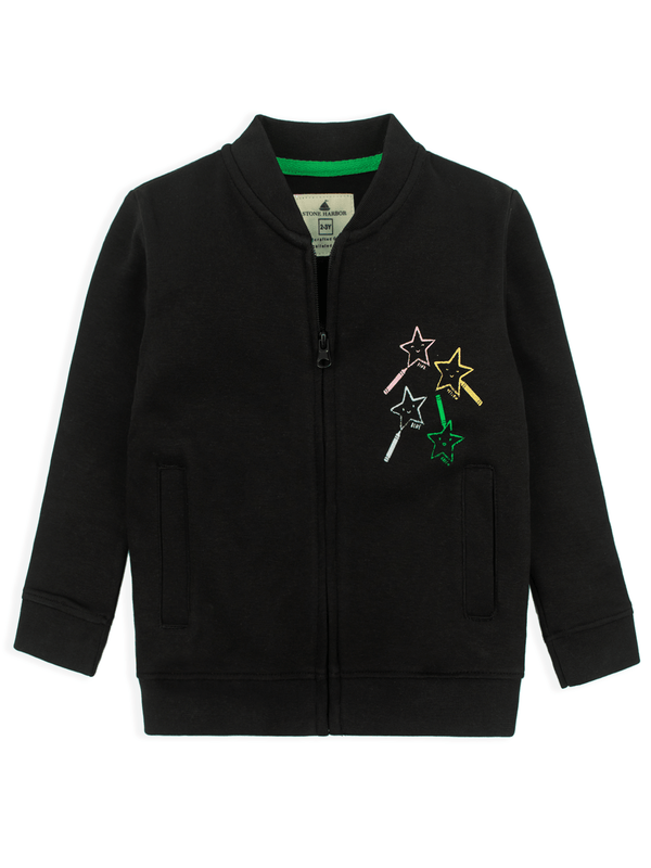 Stone Harbor Girl's Jacket GIRL'S LITTLE STARS BLACK JACKET