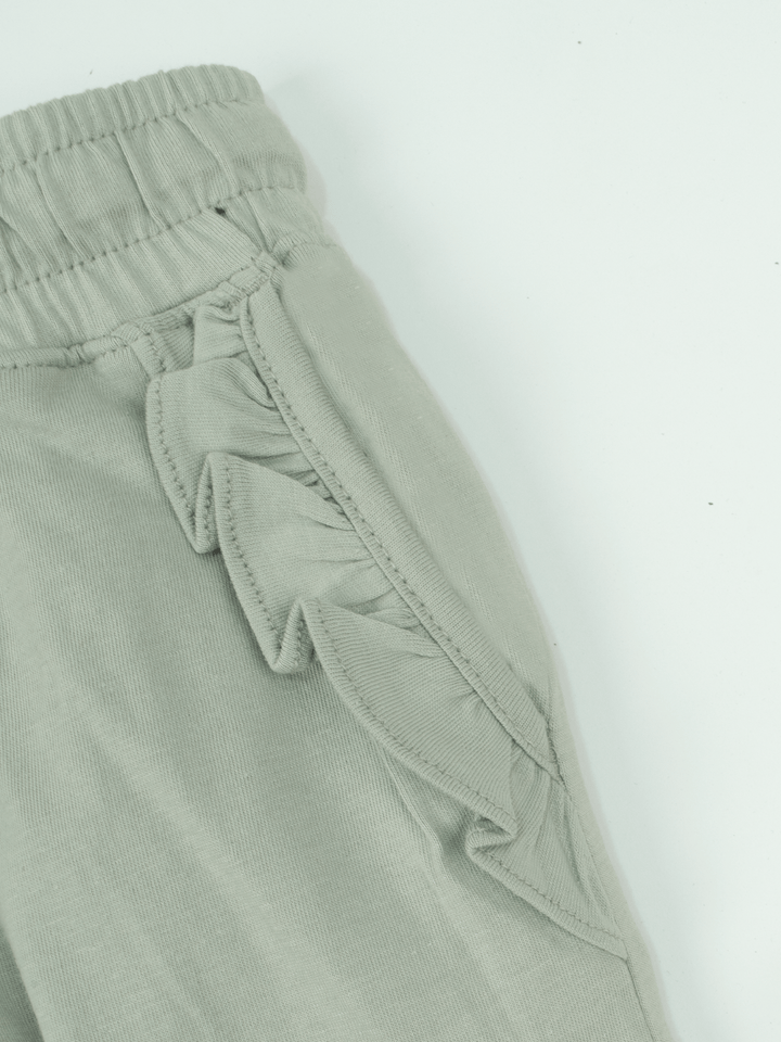 Stone Harbor Girl's Jogger GIRL'S GREY RUFFLED JOGGER