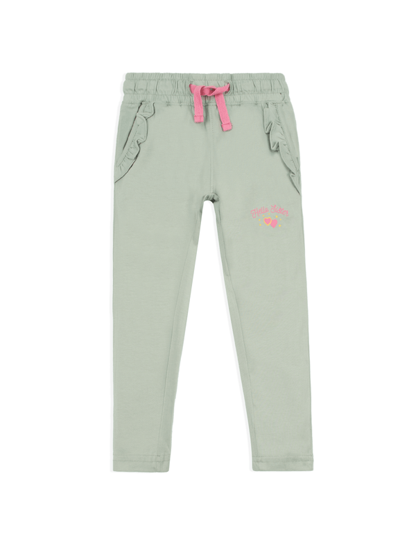 Stone Harbor Girl's Jogger GIRL'S GREY RUFFLED JOGGER