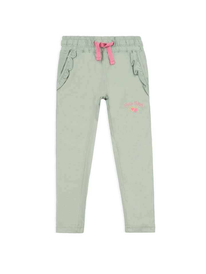 Stone Harbor Girl's Jogger GIRL'S GREY RUFFLED JOGGER