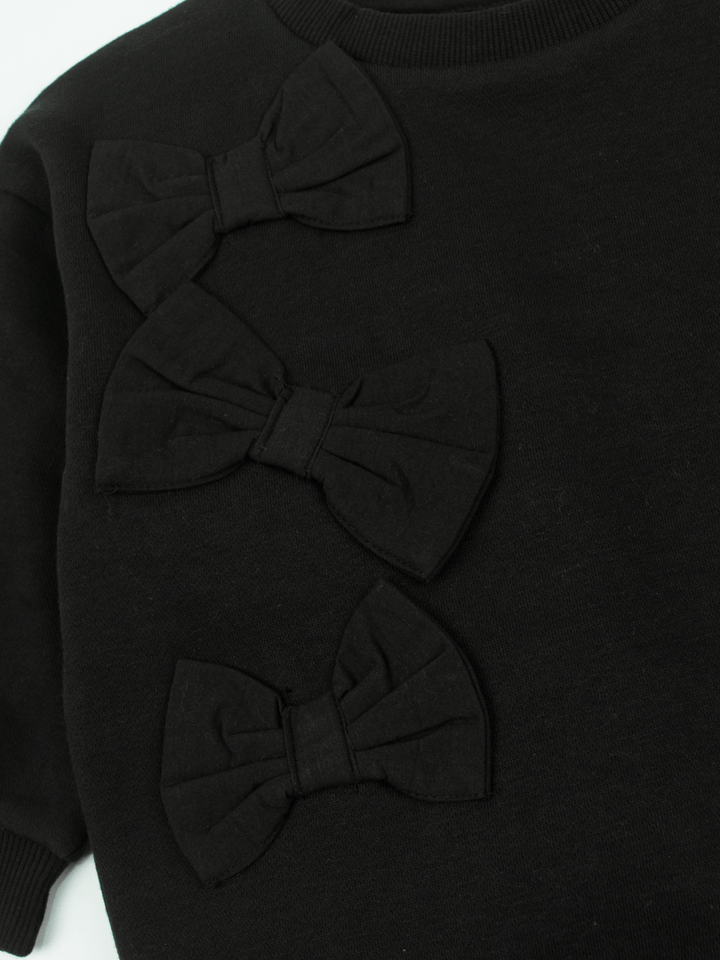 Stone Harbor Girl's Sweatshirt GIRL'S JET BLACK FLEECE SWEATSHIRT