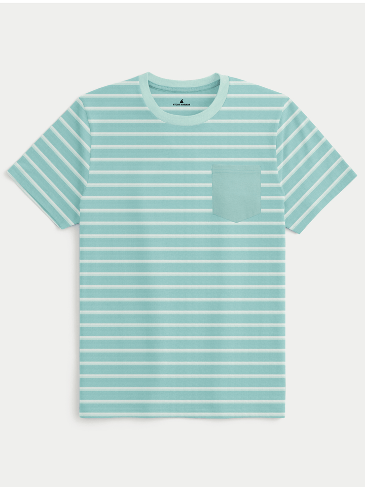 Stone Harbor MEN'S AQUA STRIPER T-SHIRT