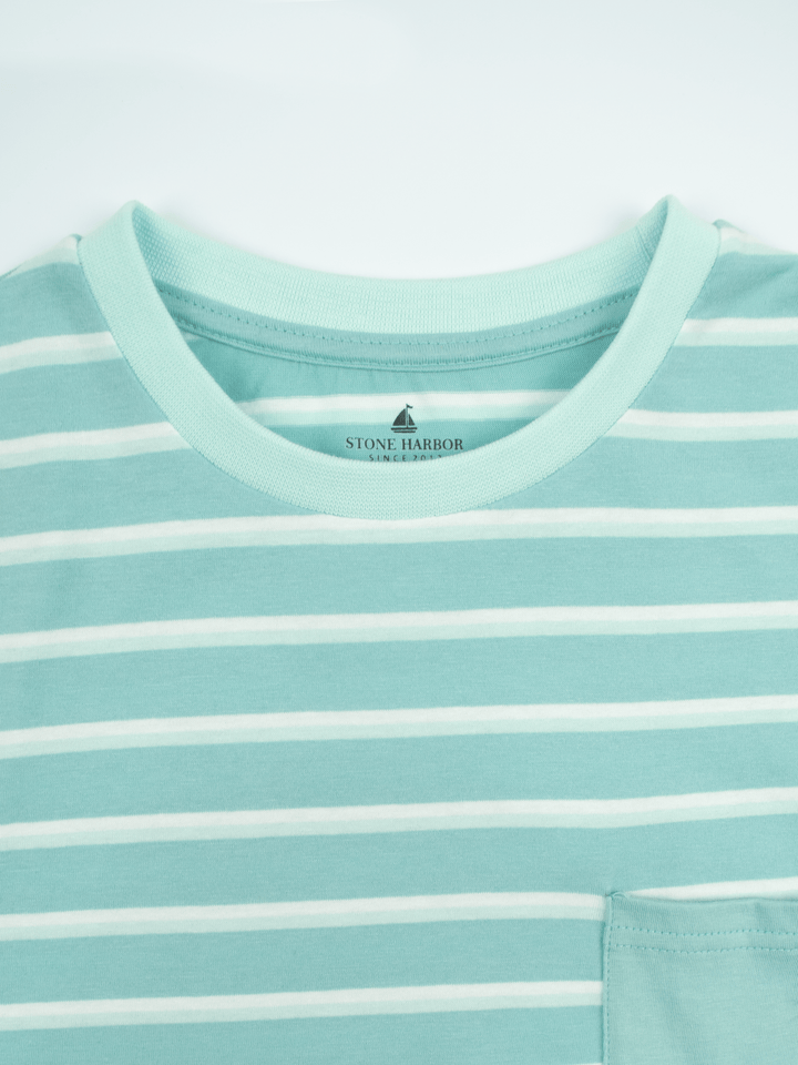 Stone Harbor MEN'S AQUA STRIPER T-SHIRT