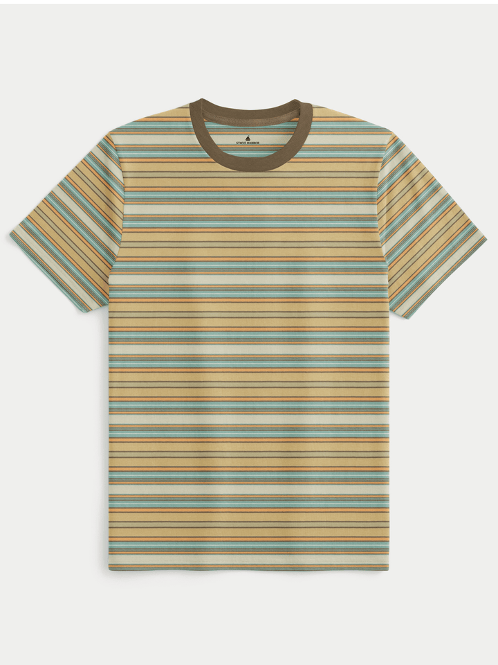 Stone Harbor MEN'S BROWN STRIPER T-SHIRT