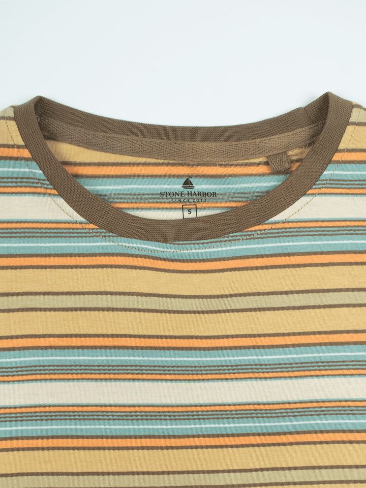 Stone Harbor MEN'S BROWN STRIPER T-SHIRT