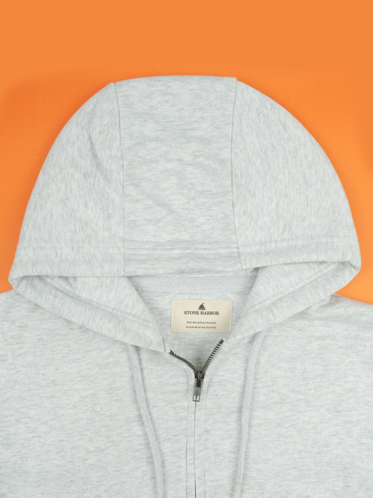 Stone Harbor MEN'S GREY FLEECE ZIP-THROUGH HOODIE