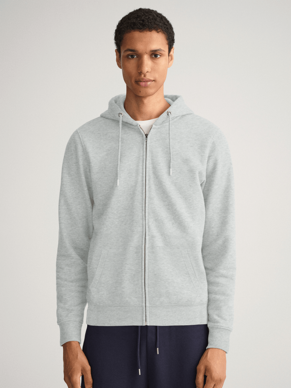 Stone Harbor MEN&#39;S GREY FLEECE ZIP-THROUGH HOODIE