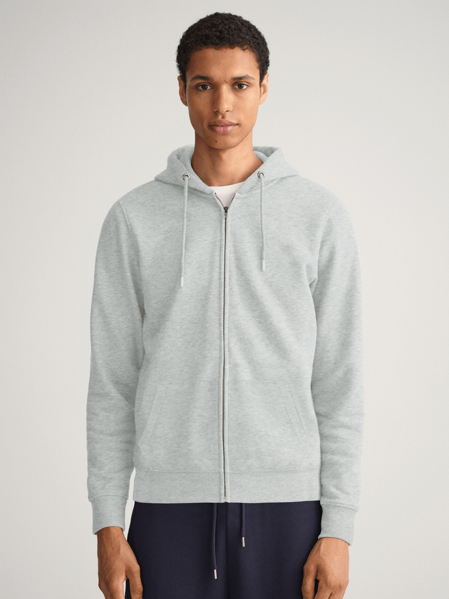 Stone Harbor MEN'S GREY FLEECE ZIP-THROUGH HOODIE