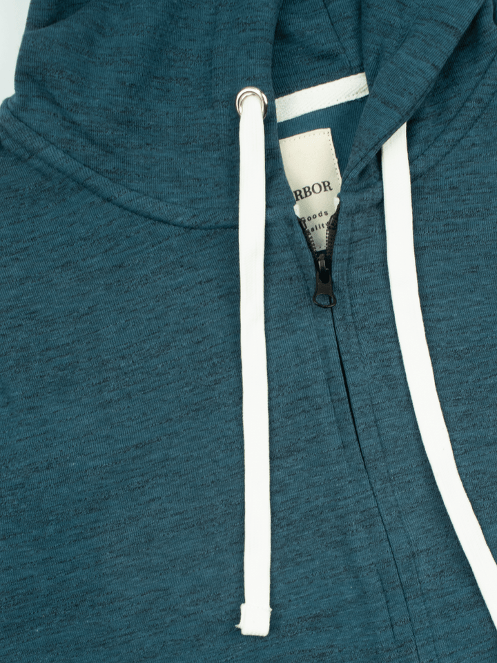 Stone Harbor Men's Hoodies MEN'S TEXTURED AQUA ZIP THROUGH HOODIE