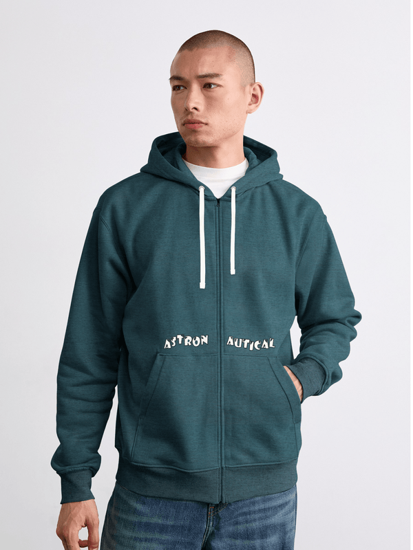 Stone Harbor Men's Hoodies MEN'S TEXTURED AQUA ZIP THROUGH HOODIE