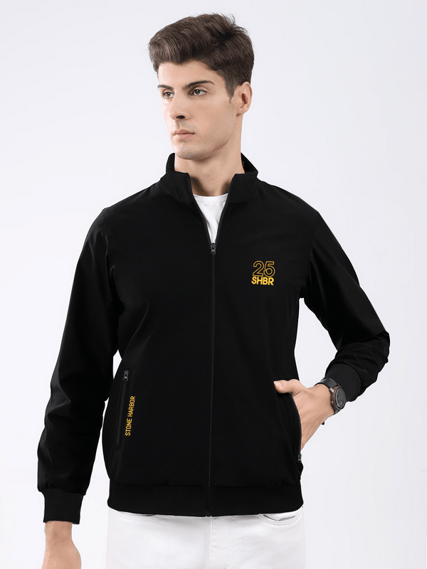 Stone Harbor Men's Jacket MEN'S JET BLACK FLEECE JACKET