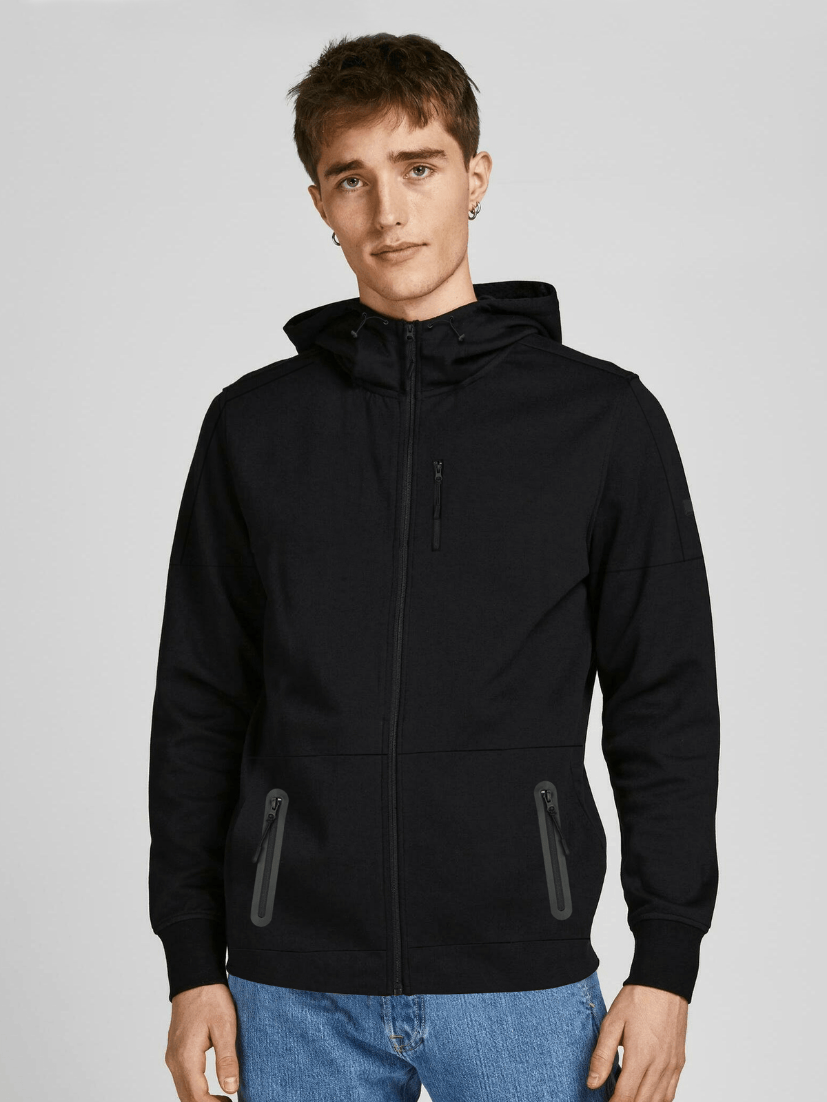 Stone Harbor MEN&#39;S JET BLACK ZIP-UP HOODIE
