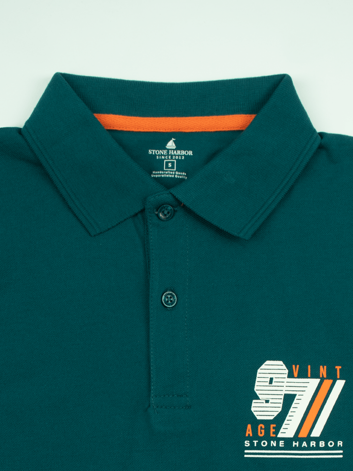 Stone Harbor Men's Polo Shirt MEN'S DARK TEAL VINTAGE POLO