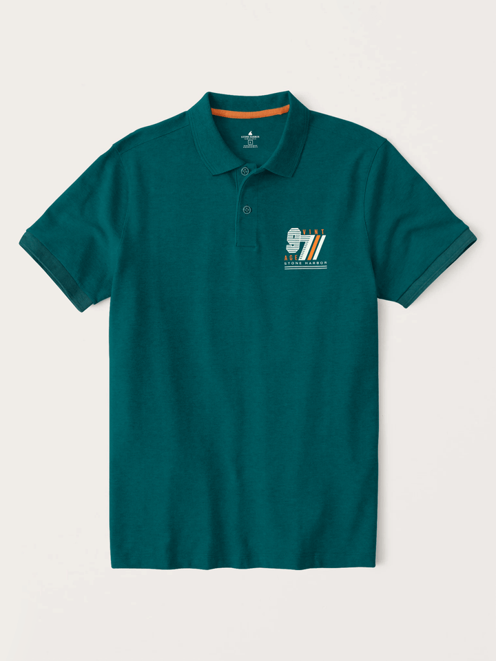 Stone Harbor Men's Polo Shirt MEN'S DARK TEAL VINTAGE POLO