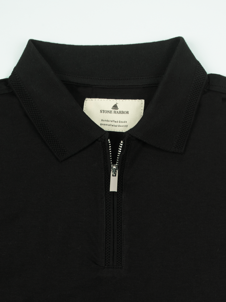Stone Harbor Men's Polo Shirt MEN'S ELITE BLACK POLO SHIRT