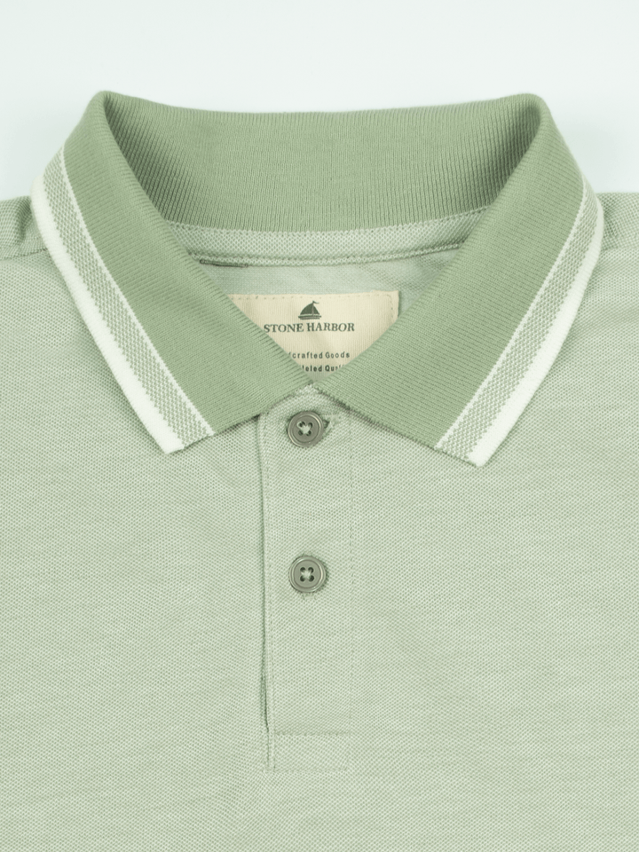 Stone Harbor Men's Polo Shirt MEN'S ELITE SEA GREEN POLO SHIRT