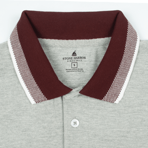 Stone Harbor Men's Polo Shirt MEN'S PREMIUM PIQUE GREY POLO