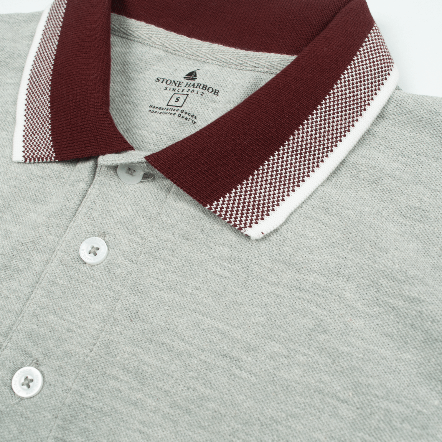 Stone Harbor Men's Polo Shirt MEN'S PREMIUM PIQUE GREY POLO