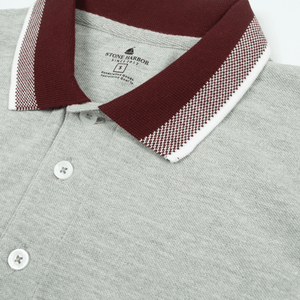 Stone Harbor Men's Polo Shirt MEN'S PREMIUM PIQUE GREY POLO