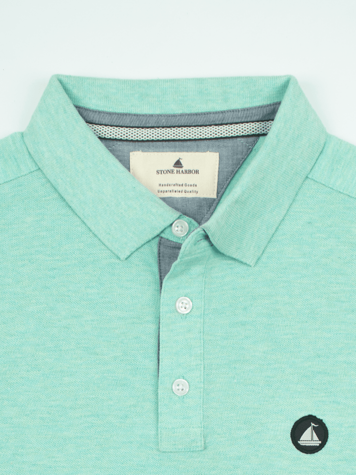 Stone Harbor Men's Polo Shirt MEN'S TEXTURED AQUA POLO SHIRT