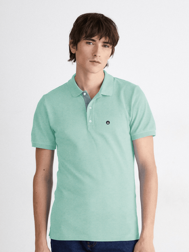 Stone Harbor Men's Polo Shirt MEN'S TEXTURED AQUA POLO SHIRT
