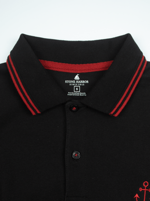 Stone Harbor MEN'S PREMIUM BLACK ANCHOR POLO