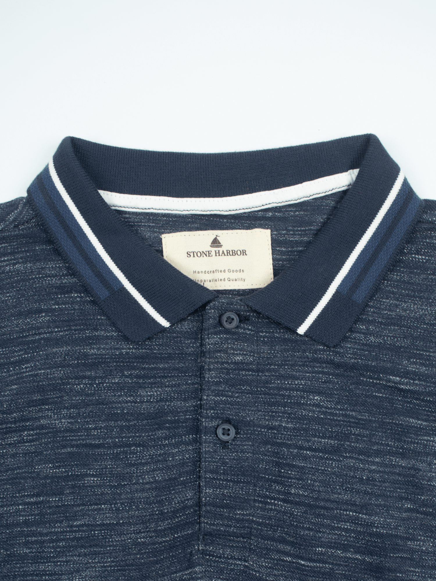 Stone Harbor MEN'S PREMIUM BLUE MELANGE POLO