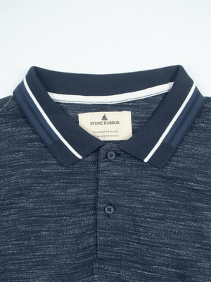 Stone Harbor MEN'S PREMIUM BLUE MELANGE POLO