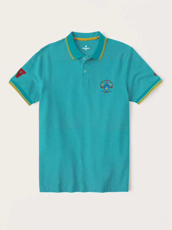 Stone Harbor MEN'S PREMIUM EMBELLISHED TEAL POLO