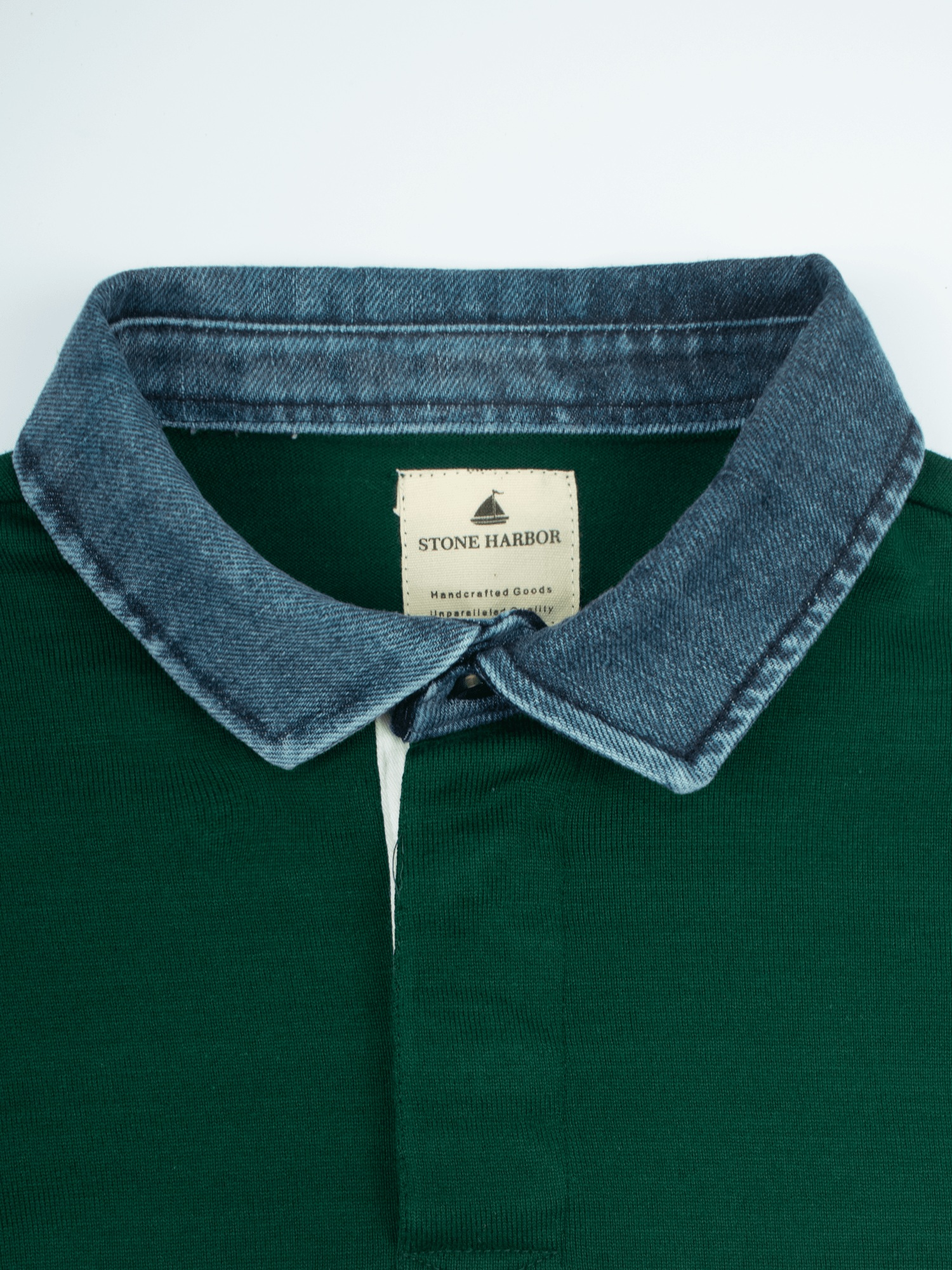Stone Harbor MEN'S PREMIUM GREEN BLOCKS RUGBY