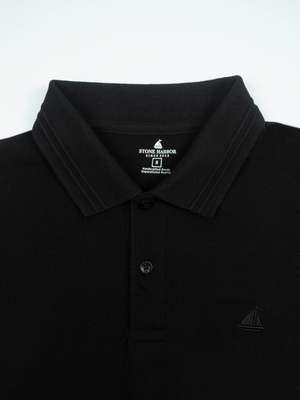 Stone Harbor MEN'S PREMIUM JET BLACK POLO SHIRT