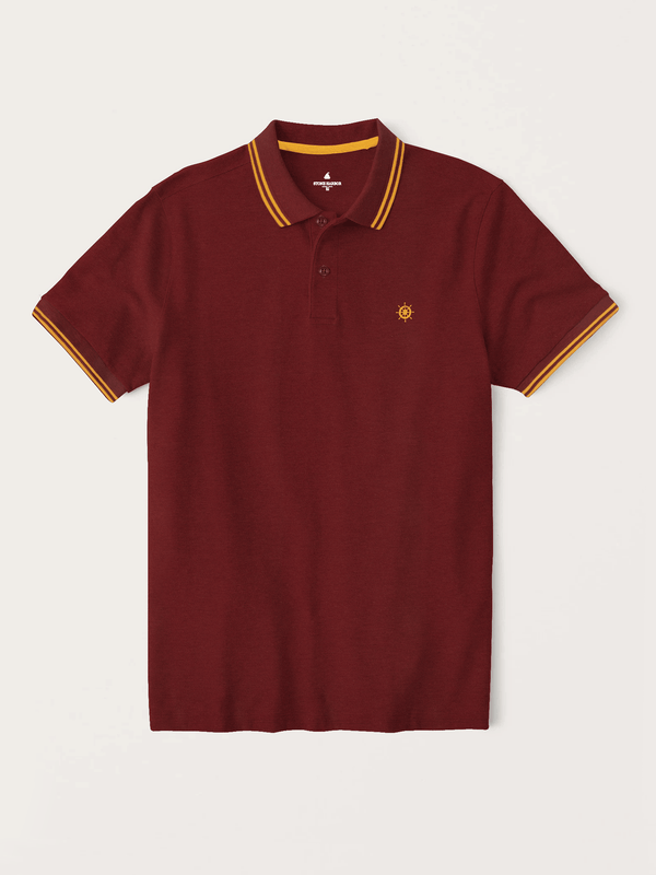 Stone Harbor MEN'S PREMIUM MAROON TWIN-TIPPED POLO